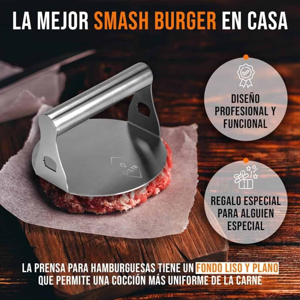 GYLTR Prensa Hamburguesas Profesional - Smasher Acero Inoxidable - Smasher Hamburguesa - Smash Burger - Aplastador de Hamburguesas - Prensa de Carne