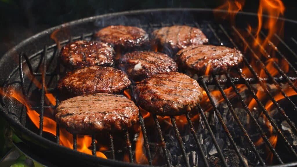 como saber si una hamburguesa esta cocida - meat on a grill